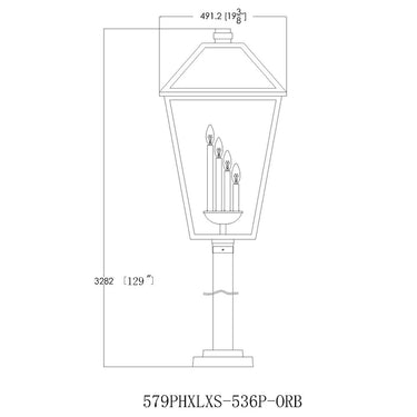 Z-Lite 128.25" High Talbot 4 Light Outdoor Post Mounted Fixture image 14