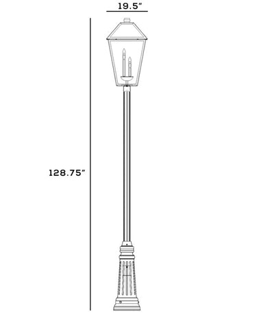 Z-Lite 128.75" High Talbot 4 Light Outdoor Post Mounted Fixture image 7