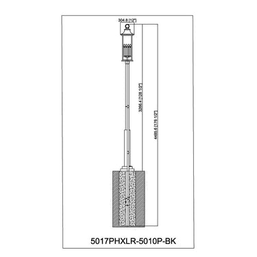 Z-Lite 129.5" High Tiberius 6 Light Outdoor Post Mounted Fixture image 7