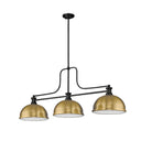 Z-Lite 13.25" Melange Metal and Glass 3 Light Billiard Light image 13