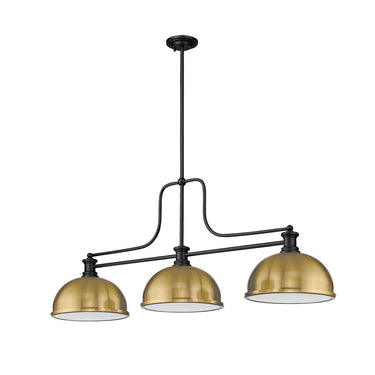 Z-Lite 13.25" Melange Metal and Glass 3 Light Billiard Light image 13