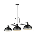 Z-Lite 13.25" Melange Metal and Glass 3 Light Billiard Light image 2