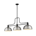 Z-Lite 13.25" Melange Metal and Glass 3 Light Billiard Light image