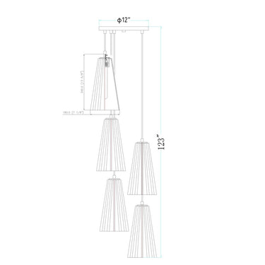 Z-Lite 13.75" High Farrell 5 Light Chandelier image 21