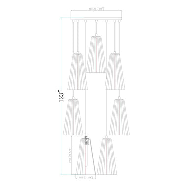 Z-Lite 13.75" High Farrell 7 Light Chandelier image 21