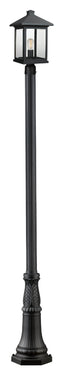 Z-Lite 13" Portland Glass 1 Light Outdoor Post Mounted Fixture image