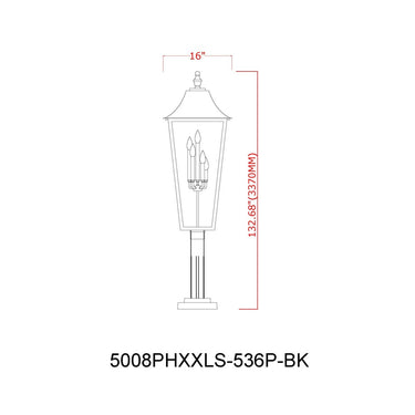 Z-Lite 132.75" High Gannon 5 Light Outdoor Post Mount Fixture image 7