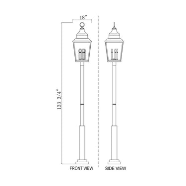 Z-Lite 135.25" High Raphael 5 Light Outdoor Post Mount Fixture image 7
