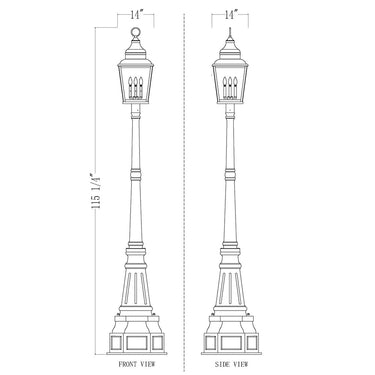 Z-Lite 14.25" Raphael 4 Light Outdoor Post Mounted Fixture image 7