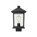 Z-Lite 14.375" High Portland Black 1 Light Outdoor Post Mount Fixture image 1