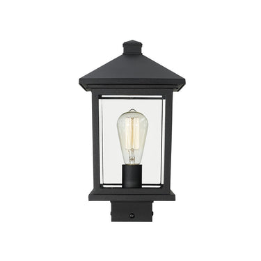 Z-Lite 14.375" High Portland Black 1 Light Outdoor Post Mount Fixture image 1
