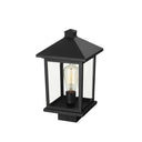 Z-Lite 14.375" High Portland Black 1 Light Outdoor Post Mount Fixture image 2