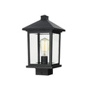 Z-Lite 14.375" High Portland Black 1 Light Outdoor Post Mount Fixture image