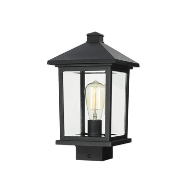 Z-Lite 14.375" High Portland Black 1 Light Outdoor Post Mount Fixture image
