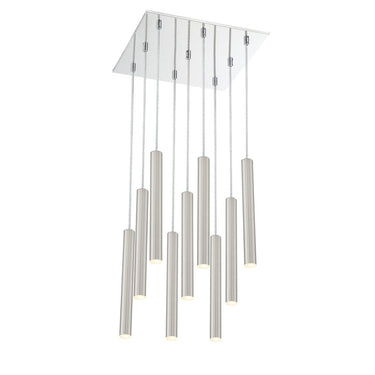 Z-Lite 14" Forest Steel 9 Light Chandelier image