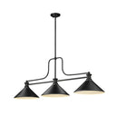 Z-Lite 14" Melange Steel 3 Light Billiard Light image 1