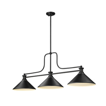 Z-Lite 14" Melange Steel 3 Light Billiard Light image 1