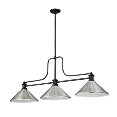 Z-Lite 14" Melange Steel 3 Light Billiard Light image 12