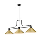 Z-Lite 14" Melange Steel 3 Light Billiard Light image 2