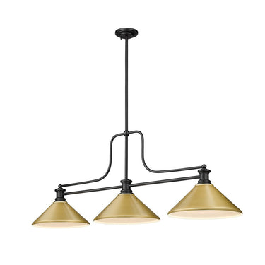 Z-Lite 14" Melange Steel 3 Light Billiard Light image 2