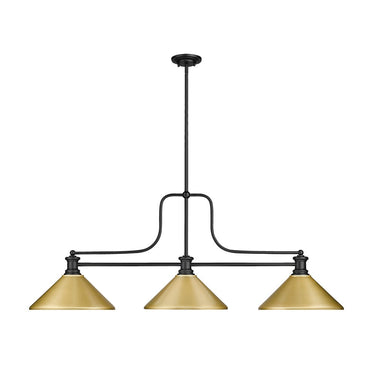 Z-Lite 14" Melange Steel 3 Light Billiard Light image 5