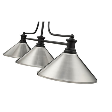 Z-Lite 14" Melange Steel 3 Light Billiard Light image 9