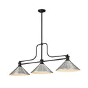 Z-Lite 14" Melange Steel 3 Light Billiard Light image