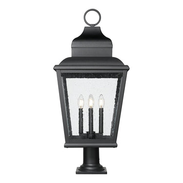 Z-Lite 14" Raphael Glass 4 Light Outdoor Pier Mounted Fixture image 1