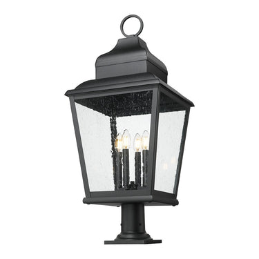 Z-Lite 14" Raphael Glass 4 Light Outdoor Pier Mounted Fixture image 2