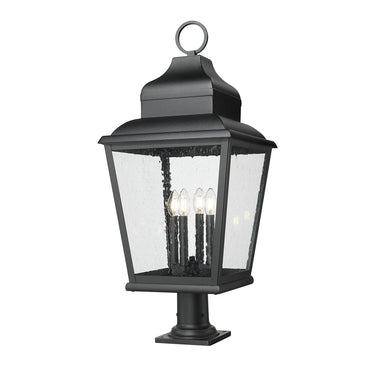 Z-Lite 14" Raphael Glass 4 Light Outdoor Pier Mounted Fixture image