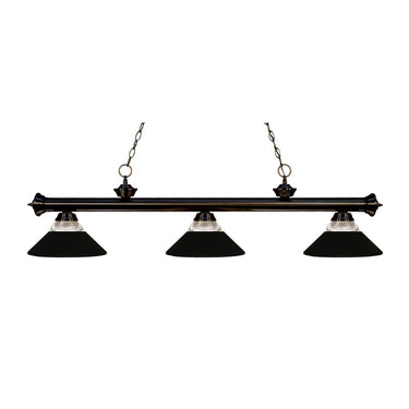 Z-Lite 14" Riviera Bronze 3 Light Billiard Light image