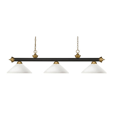 Z-Lite 14" Riviera Glass 3 Light Billiard Light image