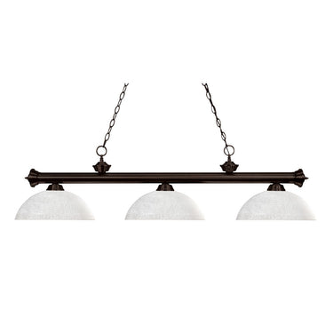 Z-Lite 14" Riviera Glass Bronze 3 Light Billiard Light image 1