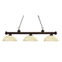 Z-Lite 14" Riviera Glass Bronze 3 Light Billiard Light image