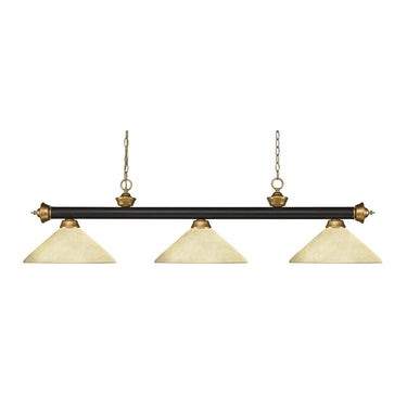 Z-Lite 14" Riviera Glass Golden Mottle 3 Light Billiard Light image