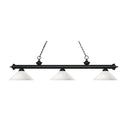 Z-Lite 14" Riviera Glass Matte Black 3 Light Billiard Light image 1