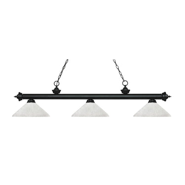 Z-Lite 14" Riviera Glass Matte Black 3 Light Billiard Light image 2