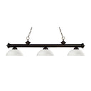Z-Lite 14" Riviera Glass Matte Opal 3 Light Billiard Light image
