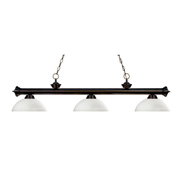 Z-Lite 14" Riviera Glass Matte Opal 3 Light Billiard Light image