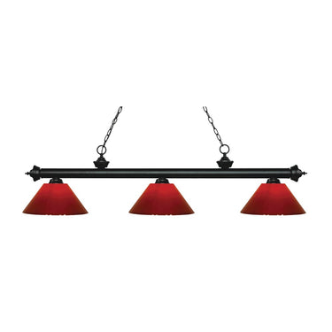 Z-Lite 14" Riviera Matte Black 3 Light Billiard Light image 1