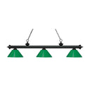 Z-Lite 14" Riviera Matte Black 3 Light Billiard Light image