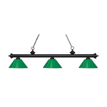 Z-Lite 14" Riviera Matte Black 3 Light Billiard Light image