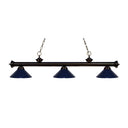 Z-Lite 14" Riviera Steel Bronze 3 Light Billiard Light image 1