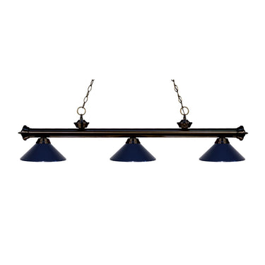 Z-Lite 14" Riviera Steel Bronze 3 Light Billiard Light image 1