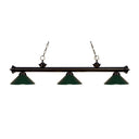 Z-Lite 14" Riviera Steel Bronze 3 Light Billiard Light image