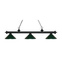 Z-Lite 14" Riviera Steel Matte Black 3 Light Billiard Light image 1