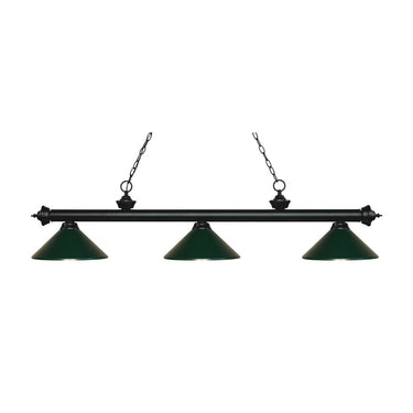 Z-Lite 14" Riviera Steel Matte Black 3 Light Billiard Light image 1
