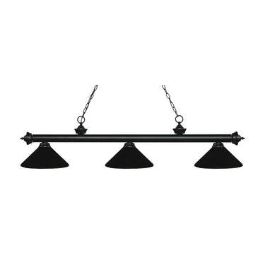 Z-Lite 14" Riviera Steel Matte Black 3 Light Billiard Light image 2