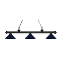 Z-Lite 14" Riviera Steel Matte Black 3 Light Billiard Light image 3