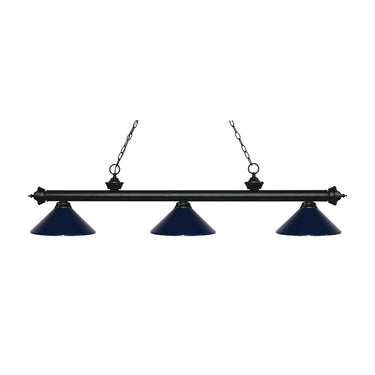 Z-Lite 14" Riviera Steel Matte Black 3 Light Billiard Light image 3
